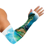 Sea Turtle Painting Print Sun Protection Arm Sleeves
