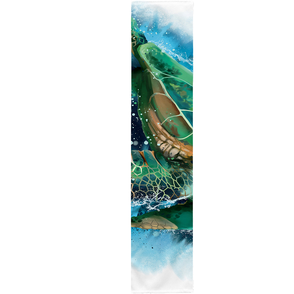 Sea Turtle Painting Print Table Runner