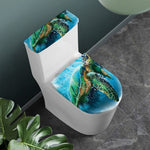 Sea Turtle Painting Print Toilet Lid And Tank Cover Set