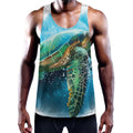 Sea Turtle Painting Print Men's Workout Tank Top