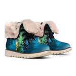 Sea Turtle Painting Print Winter Boots