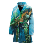 Sea Turtle Painting Print Women's Bathrobe