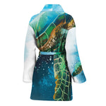 Sea Turtle Painting Print Women's Bathrobe