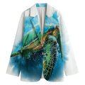Sea Turtle Painting Print Women's Cotton Blazer