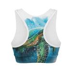 Sea Turtle Painting Print Women's Sports Bra
