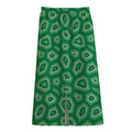 Sea Turtle Shell Pattern Print Cotton Front Slit Maxi Skirt