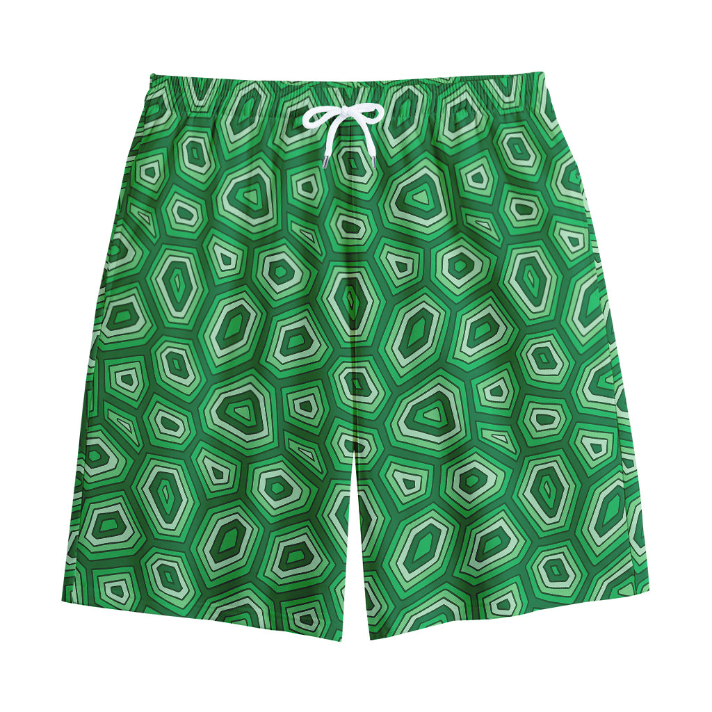 Sea Turtle Shell Pattern Print Cotton Shorts