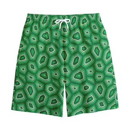 Sea Turtle Shell Pattern Print Cotton Shorts