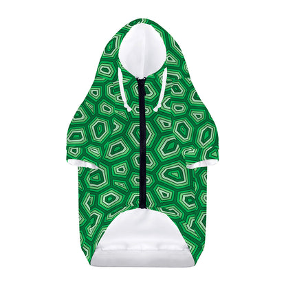 Sea Turtle Shell Pattern Print Dog Zip Up Hoodie