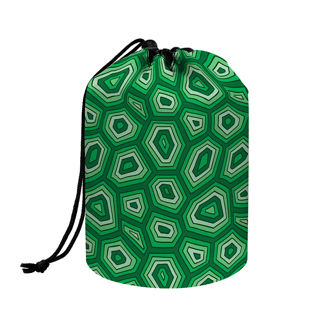 Sea Turtle Shell Pattern Print Drawstring Makeup Bag
