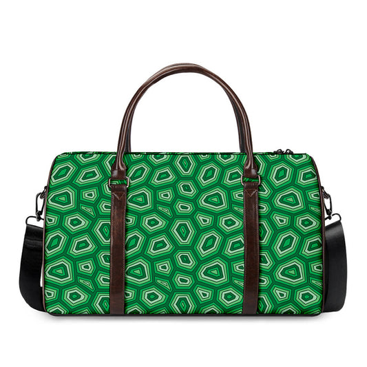 Sea Turtle Shell Pattern Print Duffle Bag