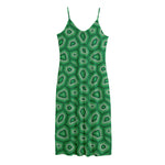 Sea Turtle Shell Pattern Print Jersey Midi Cami Dress