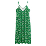 Sea Turtle Shell Pattern Print Jersey Midi Cami Dress