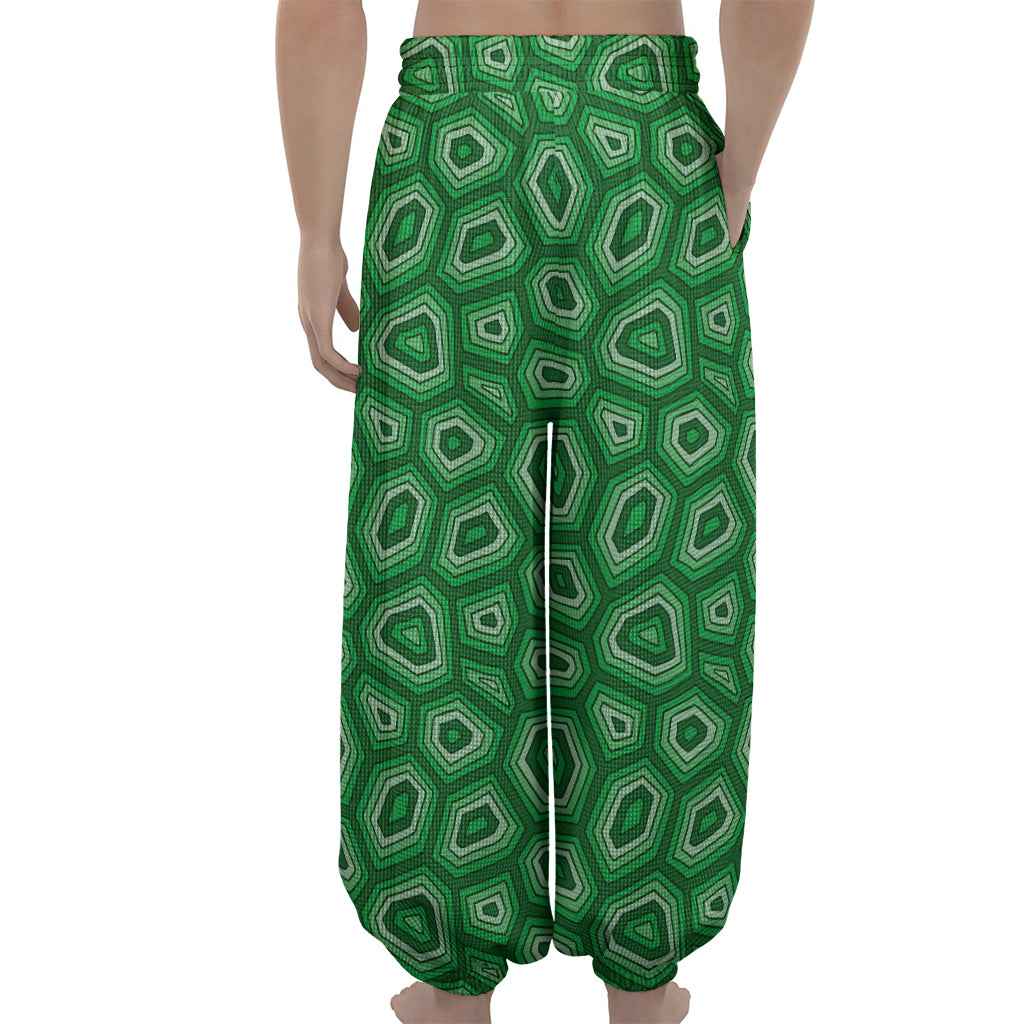 Sea Turtle Shell Pattern Print Lantern Pants