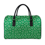 Sea Turtle Shell Pattern Print Leather Duffle Bag