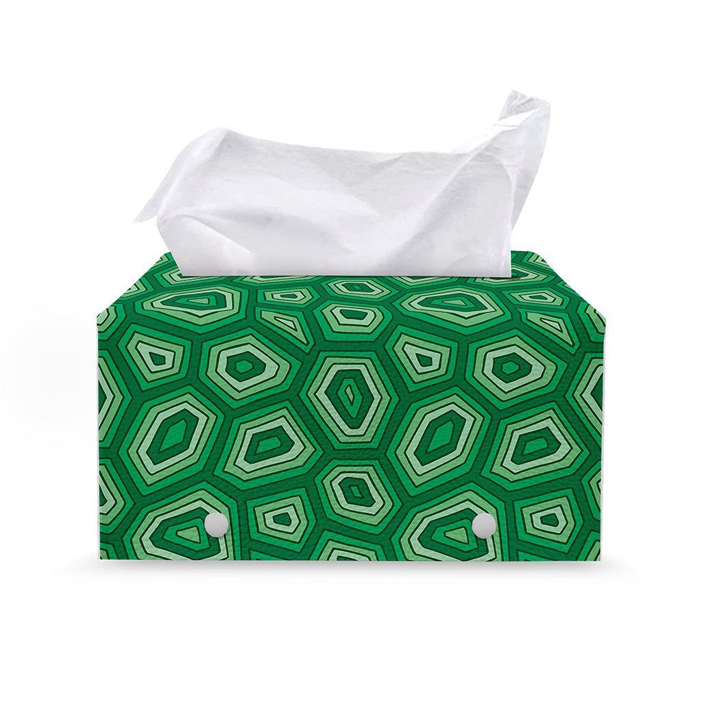 Sea Turtle Shell Pattern Print Leather Tissue Box Cover