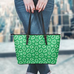 Sea Turtle Shell Pattern Print Leather Tote Bag