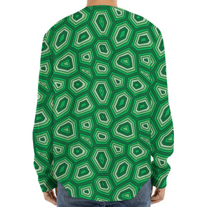 Sea Turtle Shell Pattern Print Long Sleeve Baseball Jersey