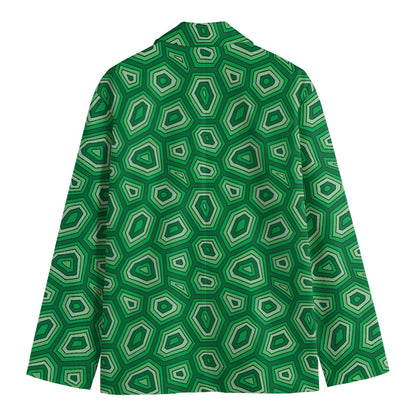 Sea Turtle Shell Pattern Print Men's Blazer