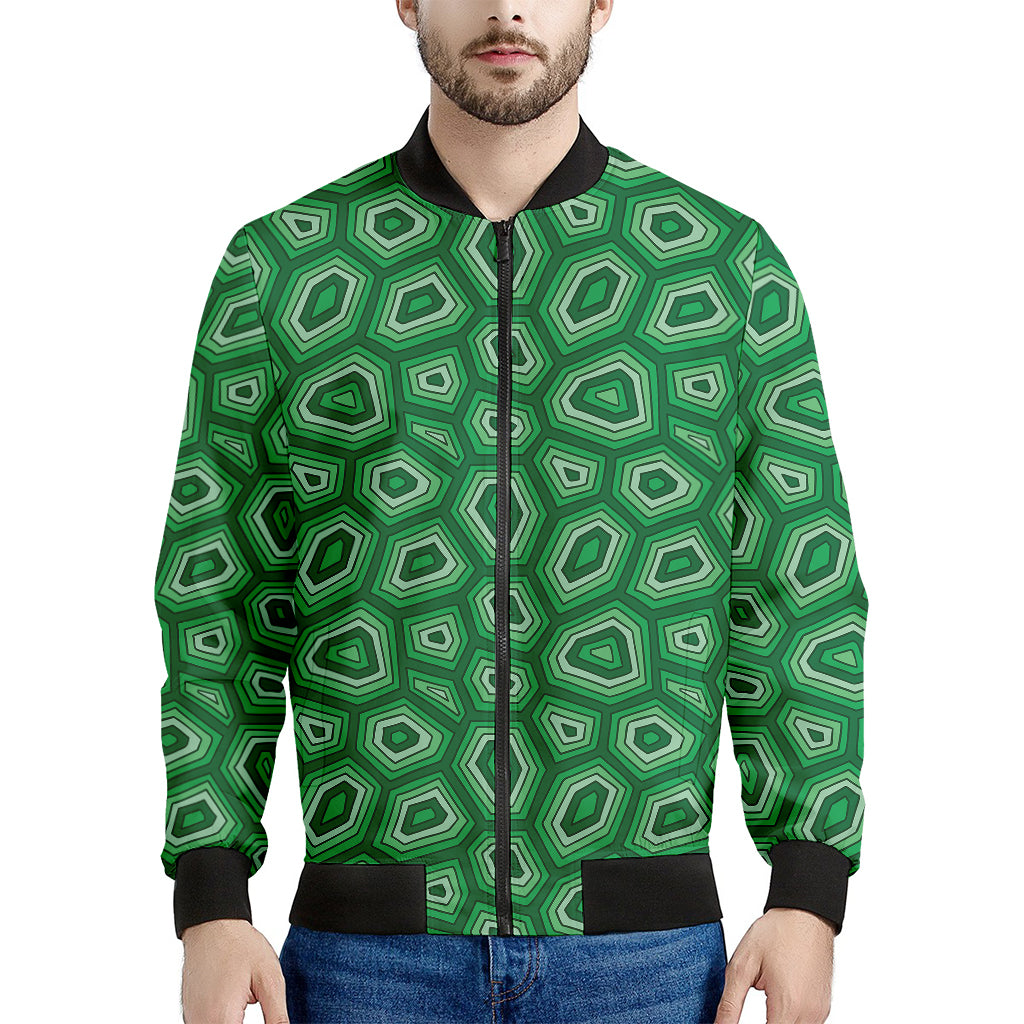 Sea Turtle Shell Pattern Print Men's Bomber Jacket