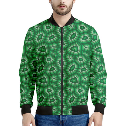 Sea Turtle Shell Pattern Print Men's Bomber Jacket