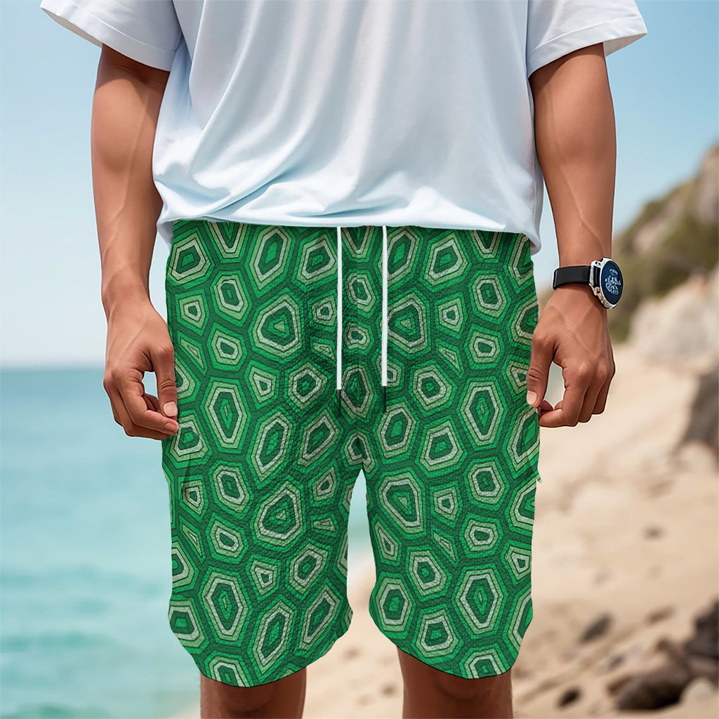 Sea Turtle Shell Pattern Print Men's Cargo Shorts