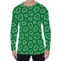 Sea Turtle Shell Pattern Print Men's Long Sleeve T-Shirt