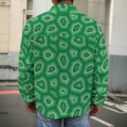 Sea Turtle Shell Pattern Print Men's Shirt Jacket