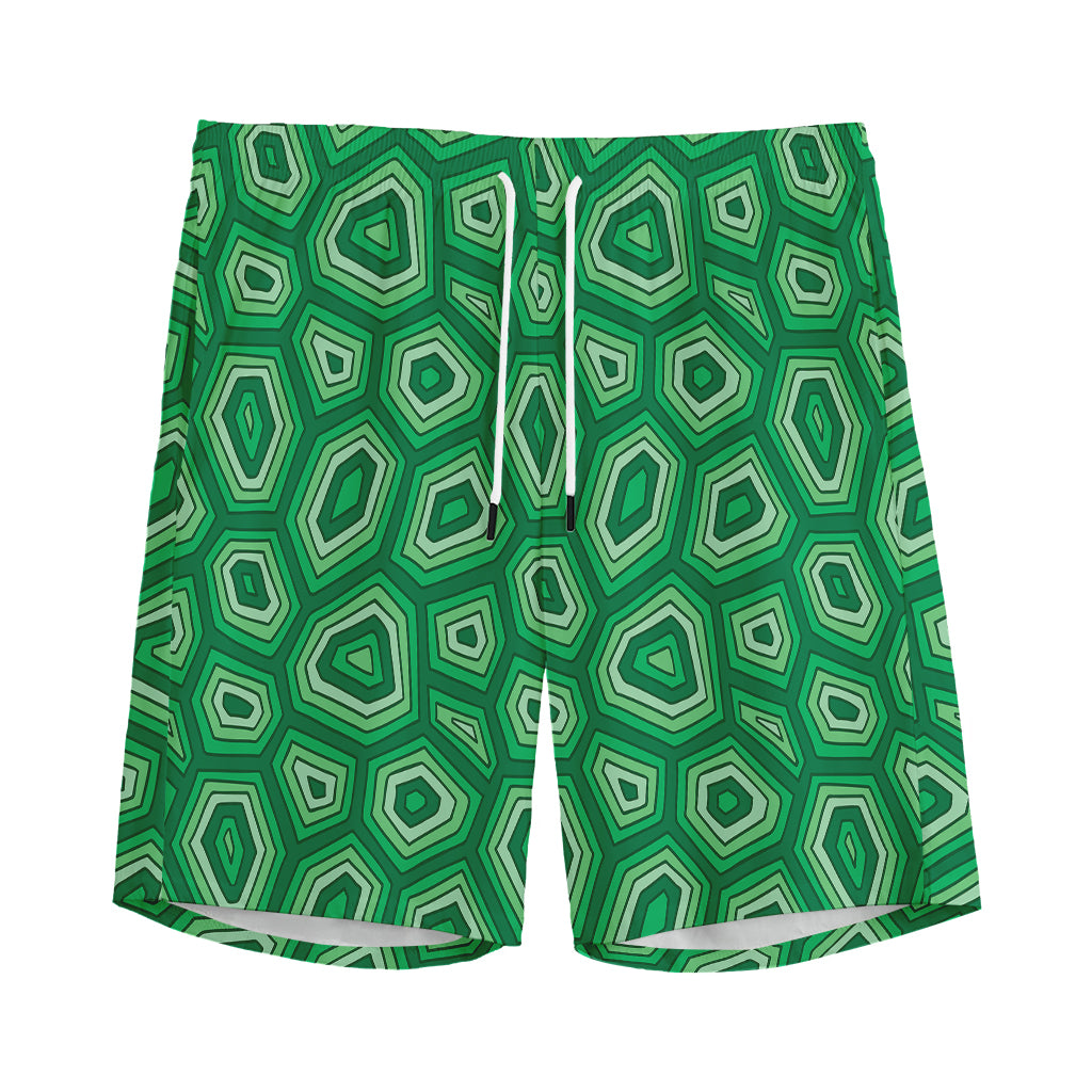 Sea Turtle Shell Pattern Print Men's Sports Shorts