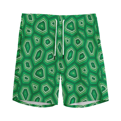 Sea Turtle Shell Pattern Print Men's Sports Shorts