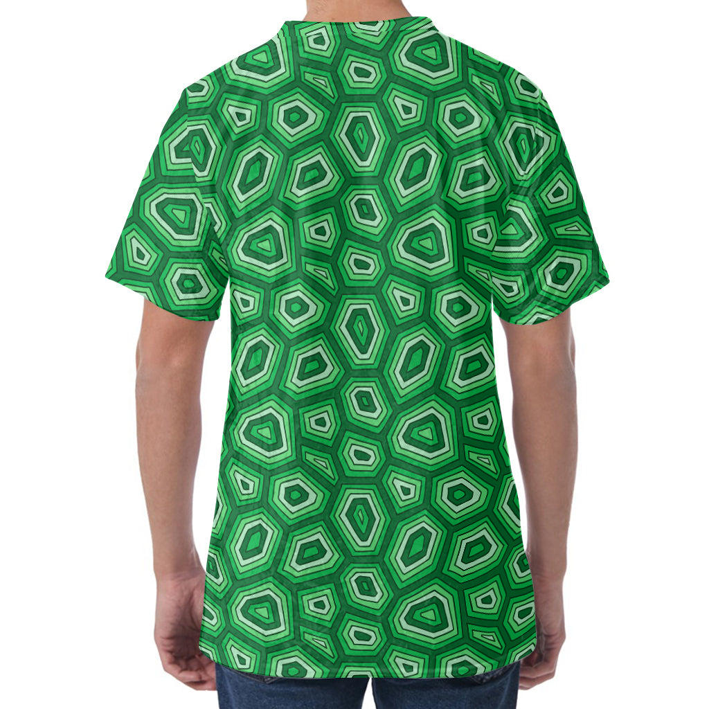 Sea Turtle Shell Pattern Print Men's Velvet T-Shirt