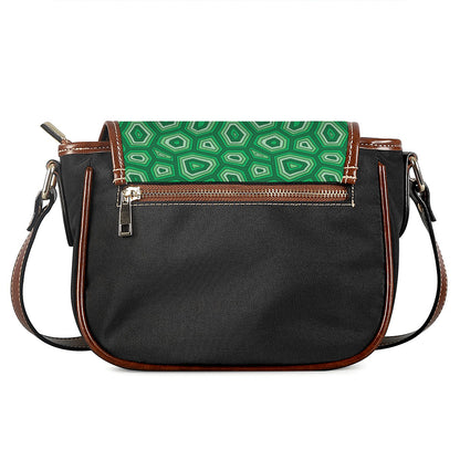 Sea Turtle Shell Pattern Print Saddle Bag