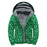 Sea Turtle Shell Pattern Print Sherpa Lined Zip Up Hoodie