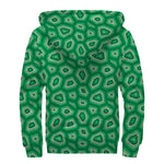 Sea Turtle Shell Pattern Print Sherpa Lined Zip Up Hoodie