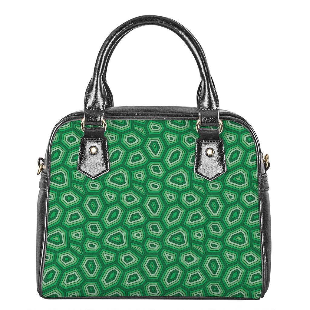 Sea Turtle Shell Pattern Print Shoulder Handbag