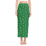 Sea Turtle Shell Pattern Print Side Slit Maxi Skirt