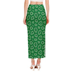 Sea Turtle Shell Pattern Print Side Slit Maxi Skirt