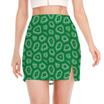 Sea Turtle Shell Pattern Print Side Slit Mini Skirt