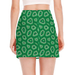 Sea Turtle Shell Pattern Print Side Slit Mini Skirt