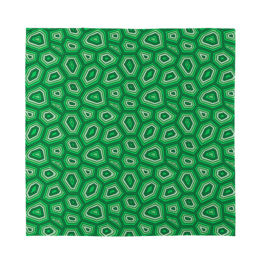 Sea Turtle Shell Pattern Print Silk Bandana