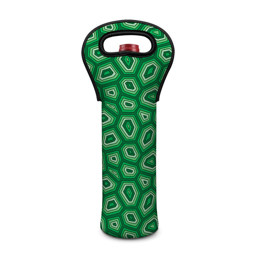 Sea Turtle Shell Pattern Print Single Neoprene Wine Tote