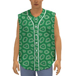 Sea Turtle Shell Pattern Print Sleeveless Baseball Jersey