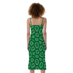 Sea Turtle Shell Pattern Print Slim Fit Midi Cami Dress