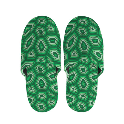Sea Turtle Shell Pattern Print Slippers
