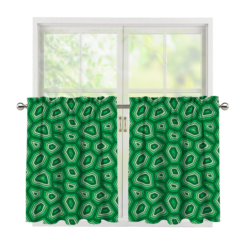 Sea Turtle Shell Pattern Print Tier Curtains