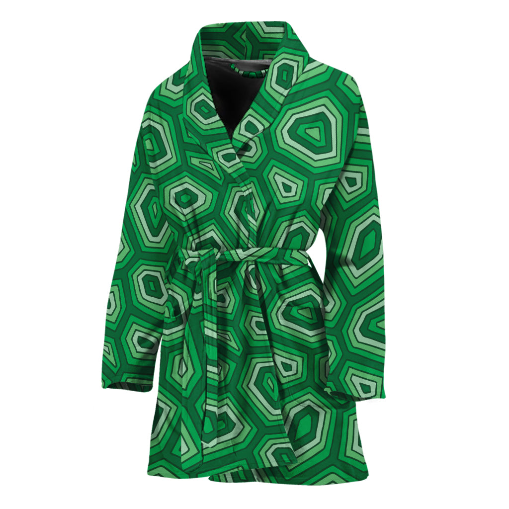 Sea Turtle Shell Pattern Print Women's Bathrobe