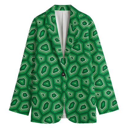 Sea Turtle Shell Pattern Print Women's Blazer