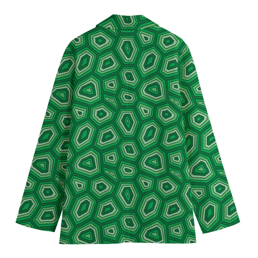 Sea Turtle Shell Pattern Print Women's Cotton Blazer