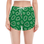 Sea Turtle Shell Pattern Print Women's Split Running Shorts