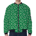 Sea Turtle Shell Pattern Print Zip Sleeve Bomber Jacket